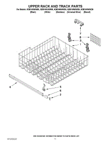 09 - Upper Rack And Track Parts parts for Amana Dishwasher ADB1400AWW5 / from AppliancePartsPros.com