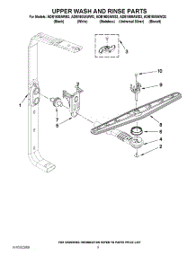 07 - Upper Wash And Rinse Parts parts for Amana Dishwasher ADB1600AWS3 / from AppliancePartsPros.com