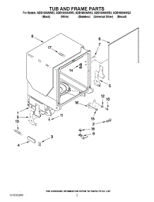 05 - Tub And Frame Parts parts for Amana Dishwasher ADB1600AWB3 / from AppliancePartsPros.com