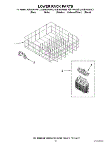 10 - Lower Rack Parts parts for Amana Dishwasher ADB1600AWD3 / from AppliancePartsPros.com