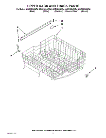 09 - Upper Rack And Track Parts parts for Amana Dishwasher ADB1600AWS4 / from AppliancePartsPros.com