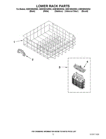 10 - Lower Rack Parts parts for Amana Dishwasher ADB1600AWD4 / from AppliancePartsPros.com