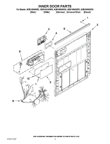 03 - Inner Door Parts parts for Amana Dishwasher ADB1400AWW3 / from AppliancePartsPros.com