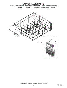 10 - Lower Rack Parts parts for Amana Dishwasher ADB1400AWW3 / from AppliancePartsPros.com