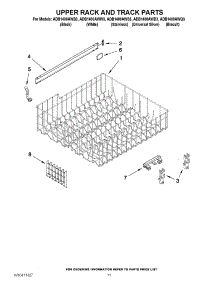 09 - Upper Rack And Track Parts parts for Amana Dishwasher ADB1400AWS3 / from AppliancePartsPros.com