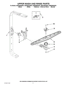 07 - Upper Wash And Rinse Parts parts for Amana Dishwasher ADB1600AWB4 / from AppliancePartsPros.com