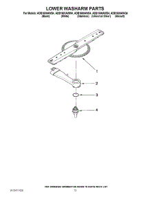 11 - Lower Washarm Parts parts for Amana Dishwasher ADB1600AWB4 / from AppliancePartsPros.com