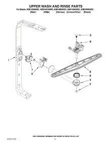 07 - Upper Wash And Rinse Parts parts for Amana Dishwasher ADB1400AWB3 / from AppliancePartsPros.com