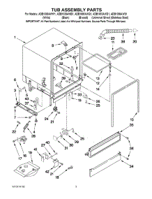 03 - Tub Assembly Parts parts for Amana Dishwasher ADB1000AWS1 / from AppliancePartsPros.com