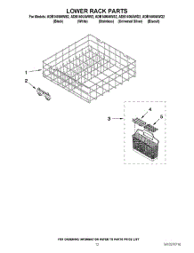 10 - Lower Rack Parts parts for Amana Dishwasher ADB1400AWB2 / from AppliancePartsPros.com