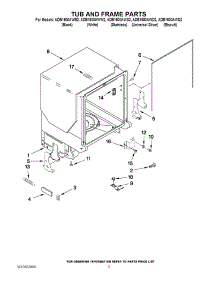 05 - Tub And Frame Parts parts for Amana Dishwasher ADB1600AWW2 / from AppliancePartsPros.com
