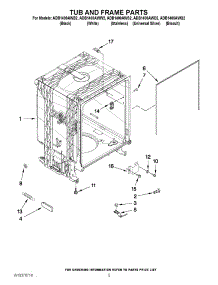 05 - Tub And Frame Parts parts for Amana Dishwasher ADB1400AWD2 / from AppliancePartsPros.com