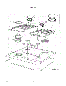 03 - Main Top parts for Electrolux Cooktop EI24GC15KS / from AppliancePartsPros.com