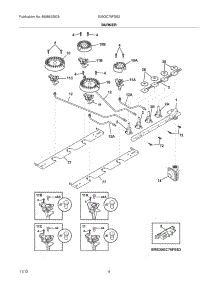 05 - Burner parts for Electrolux Cooktop E30GC70FSS2 / from AppliancePartsPros.com