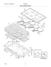 05 - Main Top / Surface Units parts for Electrolux Cooktop EW36IC60LB1 / from AppliancePartsPros.com