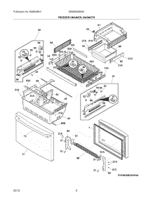 03 - Freezer Drawer, Baskets parts for Electrolux Refrigerator EW28BS85KS4 / from AppliancePartsPros.com