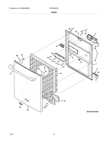 05 - Door parts for Electrolux Dishwasher EIDW6305GW2B / from AppliancePartsPros.com