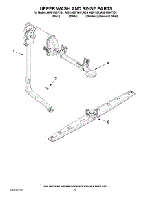 07 - Upper Wash And Rinse Parts parts for Amana Dishwasher ADB1400PYW1 / from AppliancePartsPros.com