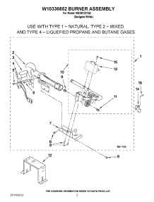 03 - W10336852 Burner Assembly parts for Amana Dryer NGD5100TQ2 / from AppliancePartsPros.com
