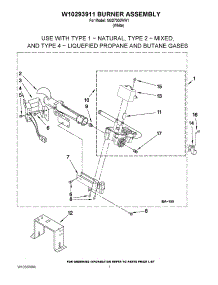 04 - W10293911 Burner Assembly parts for Amana Dryer NGD7300WW1 / from AppliancePartsPros.com