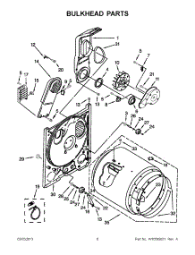 03 - Bulkhead Parts parts for Admiral Dryer 4GAED4900YW1 / from AppliancePartsPros.com