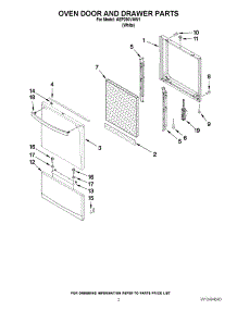 02 - Oven Door And Drawer Parts parts for Amana Range AEP200VAW1 / from AppliancePartsPros.com