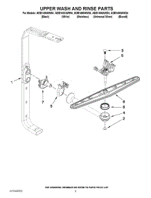 07 - Upper Wash And Rinse Parts parts for Amana Dishwasher ADB1400AWB4 / from AppliancePartsPros.com