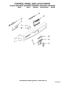02 - Control Panel And Latch Parts parts for Amana Dishwasher ADB1400AWQ4 / from AppliancePartsPros.com