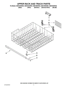 09 - Upper Rack And Track Parts parts for Amana Dishwasher ADB1400AWW4 / from AppliancePartsPros.com