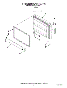 05 - Freezer Door Parts parts for Amana Refrigerator 5VA1RXGFYW00 / from AppliancePartsPros.com