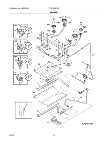 05 - Burner parts for Frigidaire Range FFGF3027LSE / from AppliancePartsPros.com