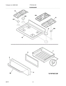 09 - Top / Drawer parts for Frigidaire Range FFGF3027LSE / from AppliancePartsPros.com