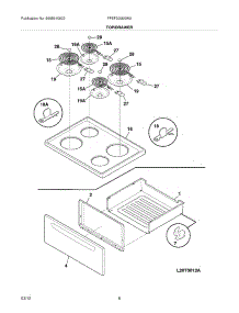 07 - Top / Drawer parts for Frigidaire Range FFEF3005XWA / from AppliancePartsPros.com