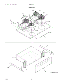 07 - Top / Drawer parts for Frigidaire Range FFES3005LBE / from AppliancePartsPros.com