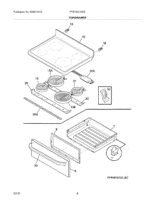 07 - Top / Drawer parts for Frigidaire Range FFEF3012XSB / from AppliancePartsPros.com