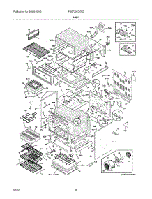05 - Body parts for Frigidaire Range FGEF304DKFD / from AppliancePartsPros.com