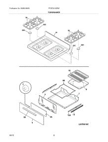 09 - Top / Drawer parts for Frigidaire Range FFGF3013ZWA / from AppliancePartsPros.com