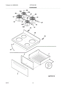 07 - Top / Drawer parts for Frigidaire Range CFEF3007LBE / from AppliancePartsPros.com