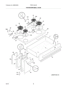 07 - Top / Drawer / Small Door parts for Frigidaire Range FFEF4015LWC / from AppliancePartsPros.com