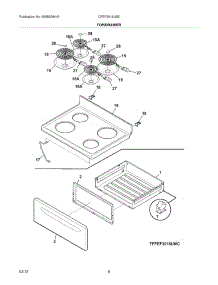 07 - Top / Drawer parts for Frigidaire Range CFEF3016LBE / from AppliancePartsPros.com