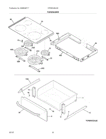 07 - Top / Drawer parts for Frigidaire Range CFES3025LS5 / from AppliancePartsPros.com