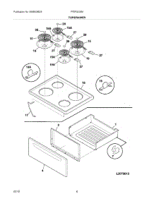 07 - Top / Drawer parts for Frigidaire Range FFEF3005MQB / from AppliancePartsPros.com