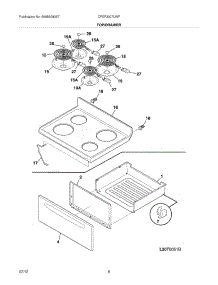 07 - Top / Drawer parts for Frigidaire Range CFEF3007LWF / from AppliancePartsPros.com