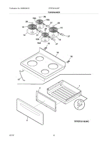 07 - Top / Drawer parts for Frigidaire Range CFEF3016LWF / from AppliancePartsPros.com