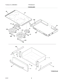07 - Top / Drawer parts for Frigidaire Range FFES3025LSE / from AppliancePartsPros.com