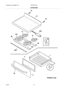 07 - Top / Drawer parts for Frigidaire Range FFEF3017LSH / from AppliancePartsPros.com