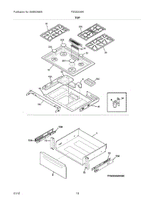 09 - Top / Drawer parts for Frigidaire Range FGGS3045KWE / from AppliancePartsPros.com