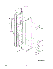 03 - Freezer Door parts for Electrolux Refrigerator EI23CS35KW1 / from AppliancePartsPros.com