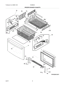03 - Freezer Drawer / Baskets parts for Electrolux Refrigerator EI23BC36IW7 / from AppliancePartsPros.com