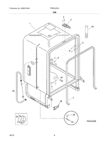 07 - Tub parts for Frigidaire Dishwasher FFBD2406NW0A / from AppliancePartsPros.com
